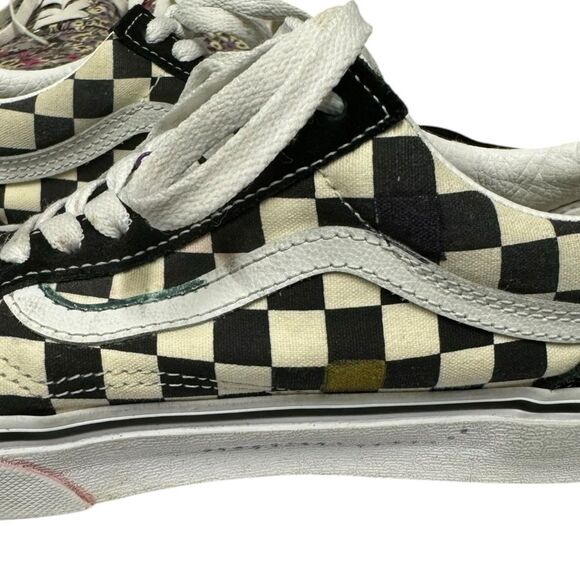 Vans Old Skool Checkerboard Black Cream Women's Men's Sneakers 7.5 - Picture 8 of 9